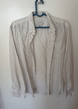 American Eagle Mens L White Geometric Long Sl...