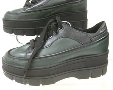 GEOX LEATHER PLATFORM SHOES 2.5 35 RRP£120 NEW girls loafers creepers respira