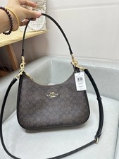 NWT COACH CV940 Teri Hobo Signature Canvas 2Way Shoulder Bag Black New Outlet