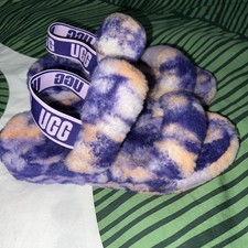 UGG FLUFF YEAH SLIDE WOMEN SANDAL PURPLE/ MULTI US 8 /UK 6 /EU 39