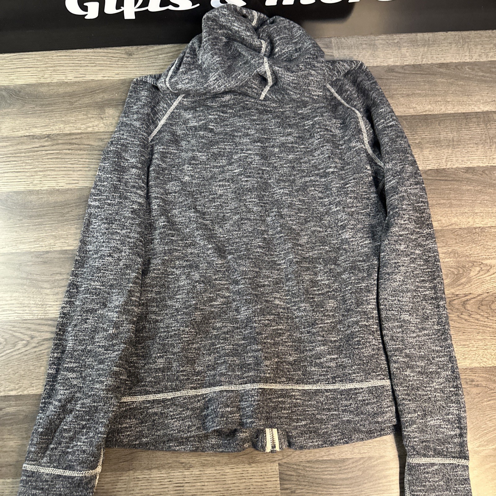 True Religion Men's Melange Knit Horseshoe Logo Full Zip Hoodie Charcoal SP thumbnail 10