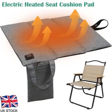 USB Rechargeable Heated Seat Pad 3 Level Temperature For Office Camping Chair UK