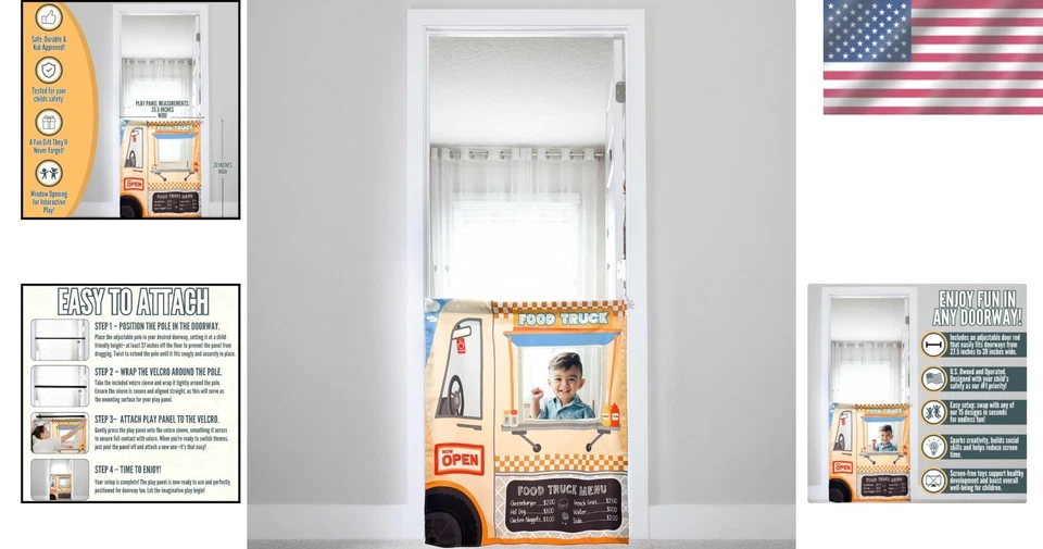 Panel de juego vibrante para camión de comida + poste de puerta Foto 2 de 4