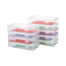 Stackable Plastic Clear Storage Box Containers with Latching Lid - Art Craft ...