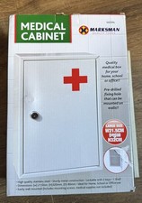 Wall Mounted Lock Metal/ Stainless Steel Medicine Cabinet First Aid Cupboard Box