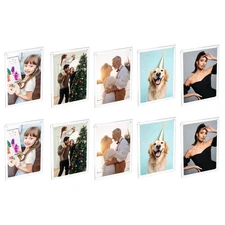 5 x 7 Inch Acrylic Magnetic Picture Frame 10Pcs Mini Picture Frames, Clear