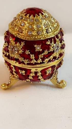 Gorgeous Jeweled Red & Gold Bling Egg by the House of Fabergé