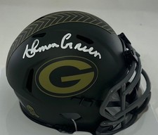 Packers AHMAN GREEN Signed Riddell 25 SALUTE Speed Mini Helmet AUTO - BAS