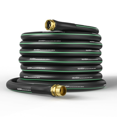 #ad 75FT 5 8#x27; Rubber Garden Hose Heavy Duty Water Hose Male to Female Burst 600PSI $37.29