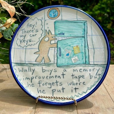 Tom Edwards Wallyware Pottery Plate/ Lost Keys Art