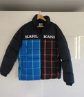 Karl Kani Winter Jacket Down Coat Retro Block Heavy Flannel Puff Size M NEW!!!