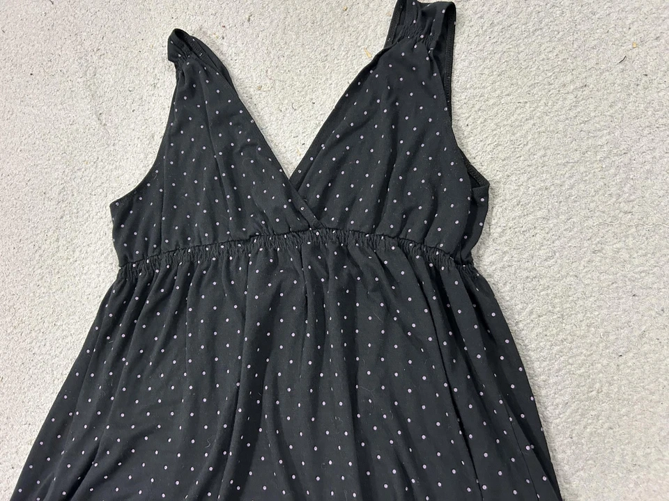 Blusa Camisa Babydoll Y2K Tarta Limón Grande Negra Lunares Sin Mangas Foto 2 de 4