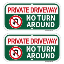 2 Pack 12x6 Inch Private Driveway Sign Aluminum Rust Free Signs for Wall Fence