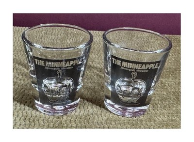 LOT OF 2  ''THE MINNEAPPLE'S'' SHOT GLASS