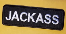 JACKASS  Embroidered Patch approx 1.25x4"