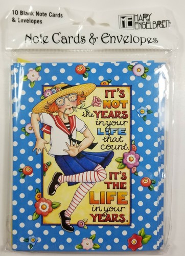 Vintage Blank Note Cards Envelopes NOS Pack of 10 Mary Engelbreit Fun Comic E1H - Imagen 1 de 2
