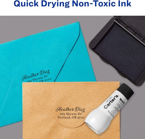 Carter's Neat-Flo Stamp Pad ricarica inchiostro per tamponi per timbri neri bottiglia da 2 oz 21448 - Foto 7 di 8