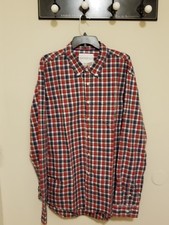Men's Aeropostale XXL Long Sleeve Shirt Red Blue Plaid NEW With Tags 