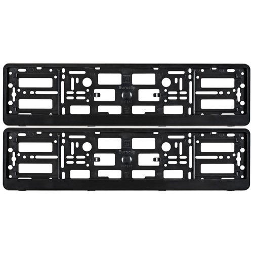 2x Black ABS License Plate Frames – Universal Fit For Cars, Vans & Trucks