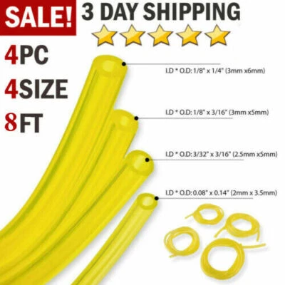 🔥 4 Sizes Gas Fuel Line Hose Yellow 32Ft Fuel Tube for 2 Cycle Small Engine - Image 1 of 4