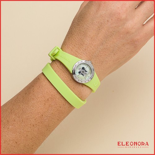 orologio da donna quadrante in acciaio con cinturino a bracciale e gomma strass - Foto 2 di 3