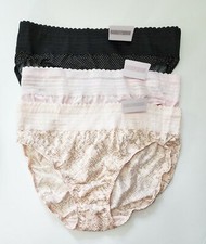 3 Warner's Lace Hi Cut Panty 5109 Multi Sz 8/XL - NWT