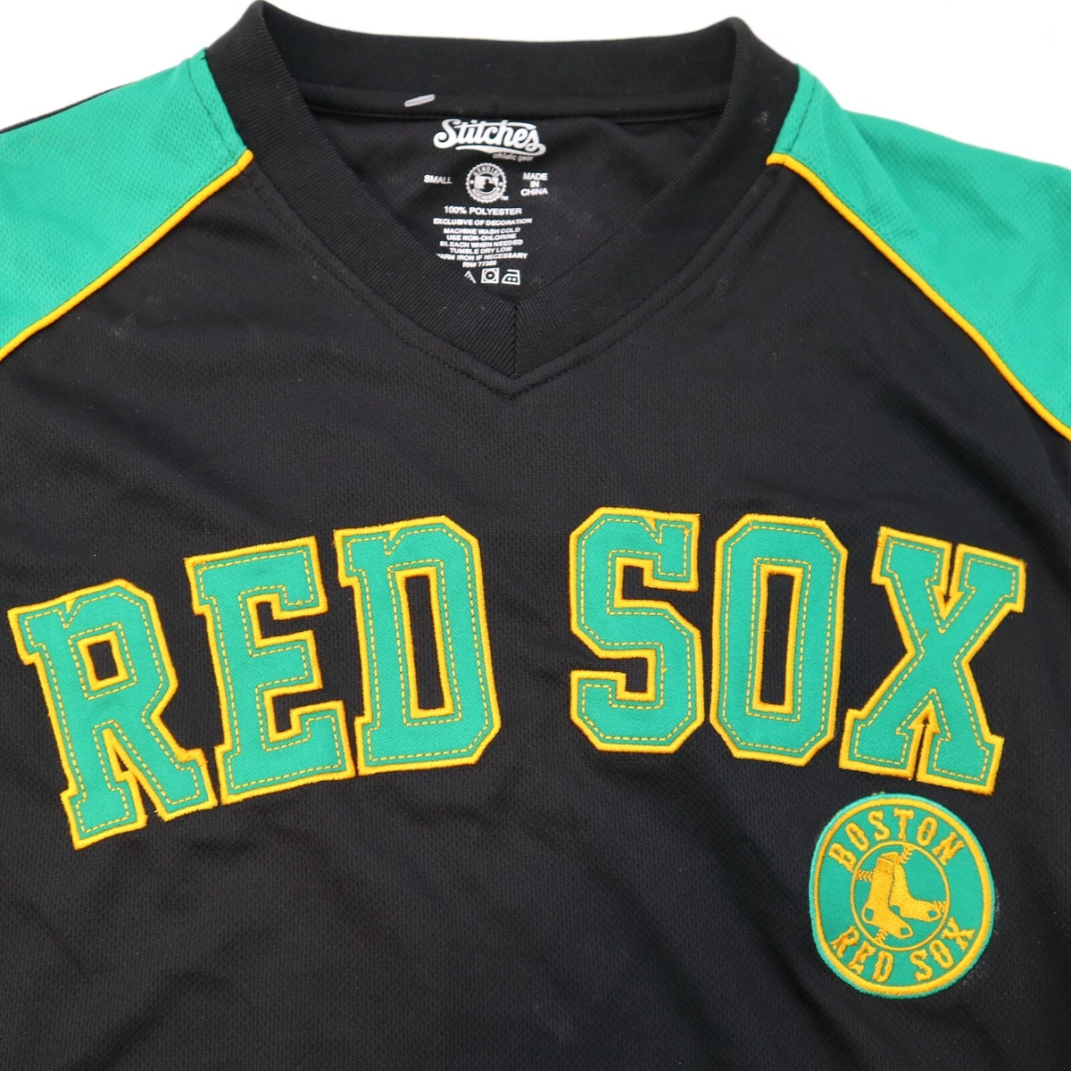 BOSTON RED SOX Stitches St. Patricks Day Jersey SIZE S Small Shamrock MLB  Green