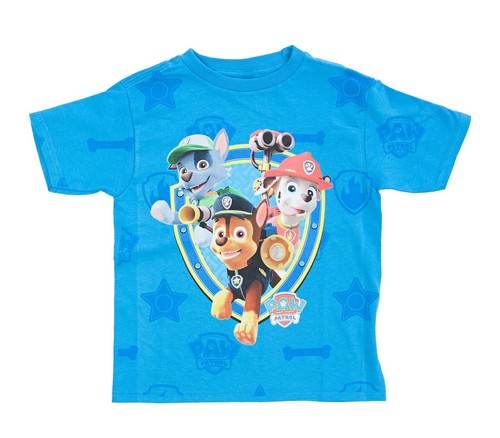Maglietta Paw Patrol Per Bambini – Maniche Corte, Grigia, Con Chase, Marshall E Rubble, 100% Cotone