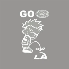 Go 49ers Pee on Rams 1 Color NFL Window Wall Vinyl Decal Sticker