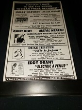 Molly Hatchet, Quiet Riot, Duke Jupiter, Eddy Grant Radio Promo Poster Ad Framed