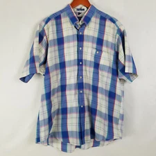 Mark Alexander Shirt Mens XL Multicolor Short Sleeve Button Up Single Needle