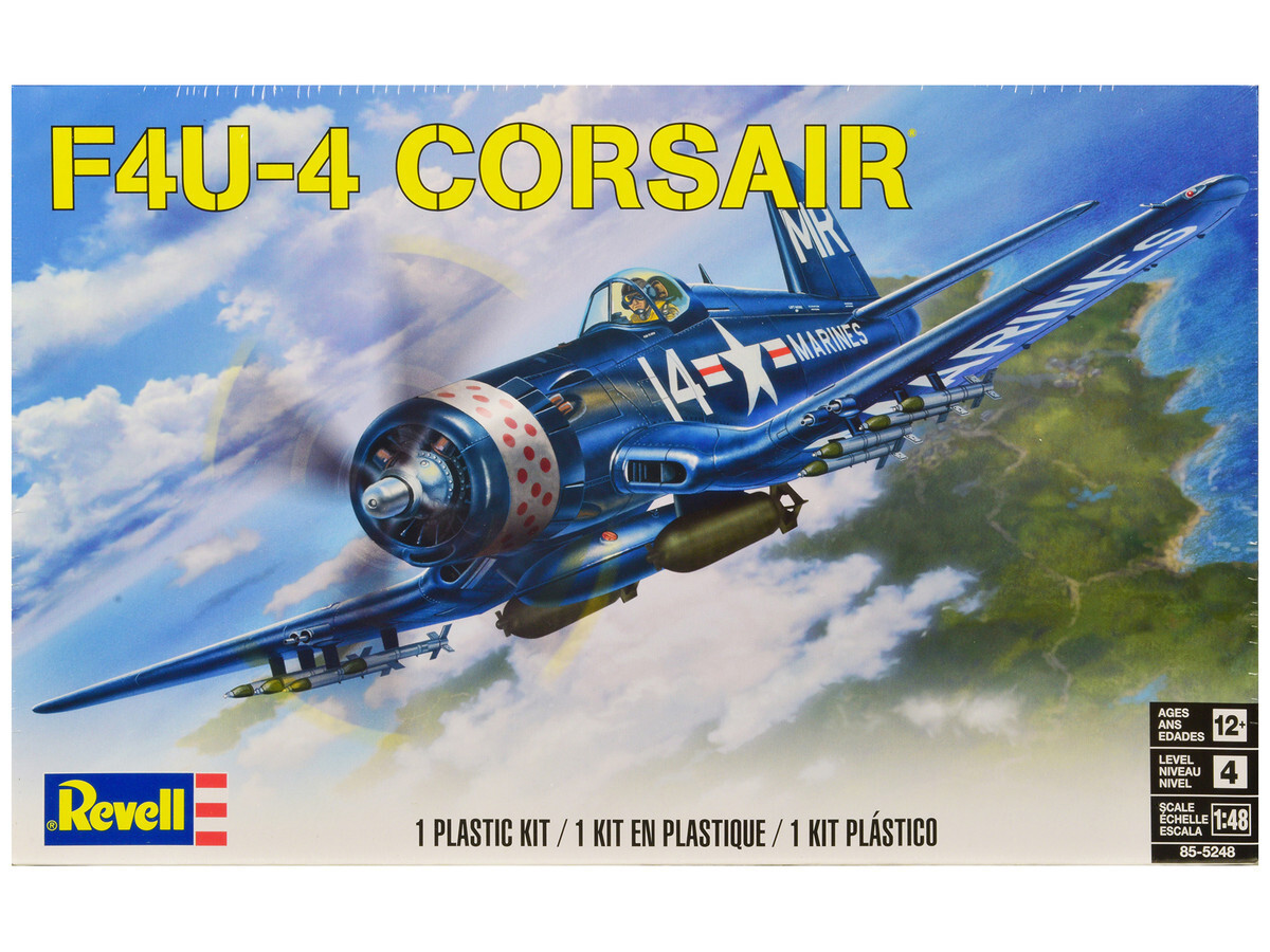 Revell Level 4 Model Kit Vought F4U-4 Corsair Aircraft 1/48 Scale