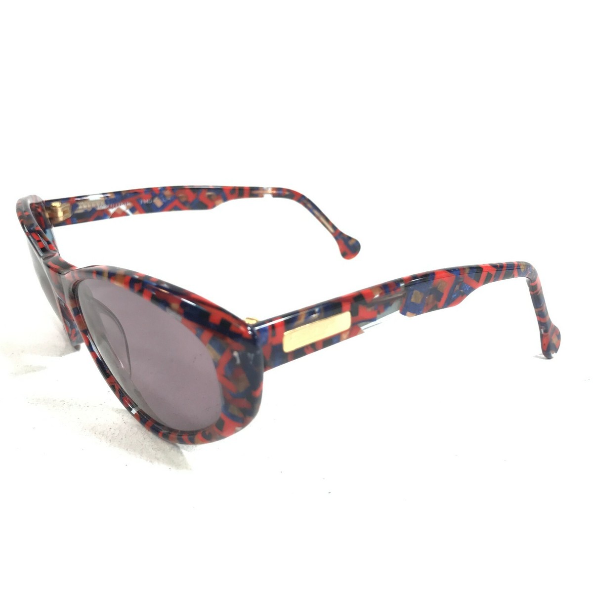 Vintage Enrico Coveri Sunglasses FMG L15 Blue Red Confetti  display picture 2