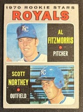 1970 Topps Royals Rookie Stars Al Fitzmorris Scott Northey Card #241 Fair O/C. rookie card picture