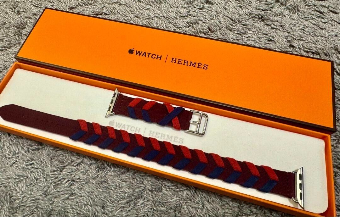 Hermes Apple Watch Double tour Bridon Band Rouge H Vermilion Hermes Apple Watch Double tour Bridon Band Rouge H Vermilion
