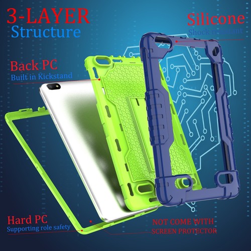 For BLU M8L Tablet 8 Inch Heavy Duty Rubber Case Shockproof Drop-Proof For kids - Picture 93 of 145