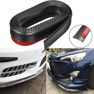 250cm Universal Carbon Schwarz Gummi Lippe Auto Van Front Stoßstange Spoiler Rock Verkleidung