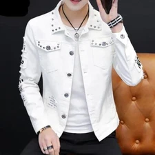 Spring And Autumn Jeans Coat Men's Korean-style Fashion Students Handsome Jacket