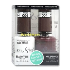 Cre8tion Duo GelColor Matching Polish Soak Off 0.5fl.oz Duo 004- Wicked