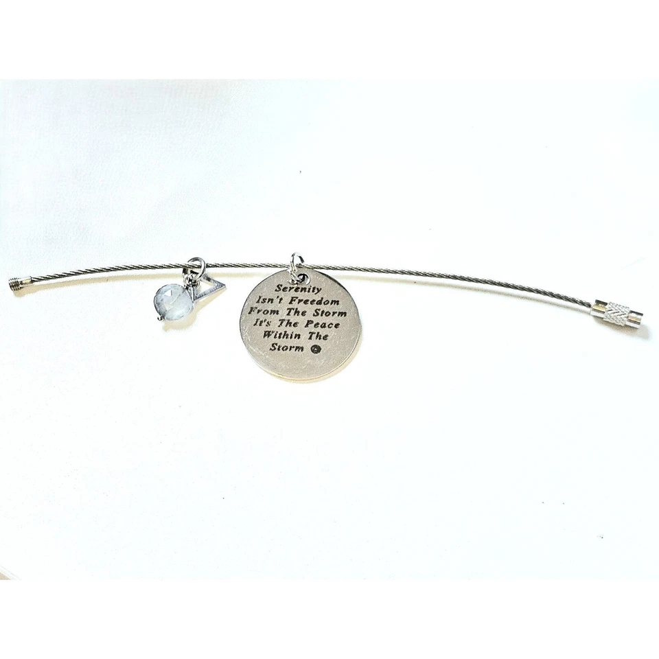 Llavero Serenity Quote Labradorita Gema Recuperación AA Alcohólicos Anónimos Foto 3 de 4