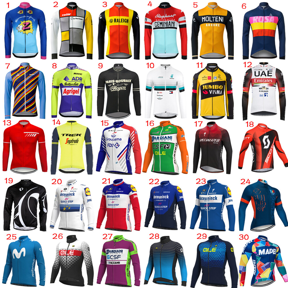 Maillot Bicicleta Hombre Mangas Largas con Bolsillos como Camiseta en Invierno