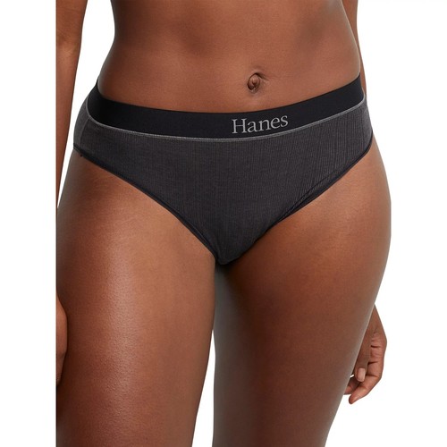 Hanes® Originals Women's Hi-Leg Underwear, Soft & Stretchy Ribbed Blend, 3-Pack - Picture 3 of 7