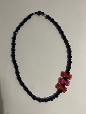 GYMBOREE Puppy Pizzazz Purple Beaded NECKLACE Red  Pink Bows EUC