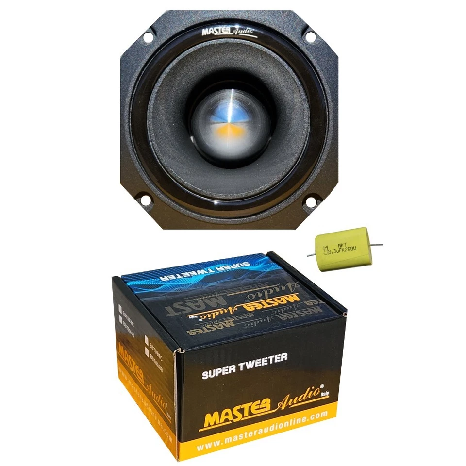 Master Audio BST09/8B Tweeter Super Aigu 10 x 10 cm 8 Ohm 250 Watt RMS Noir - Photo 2/4