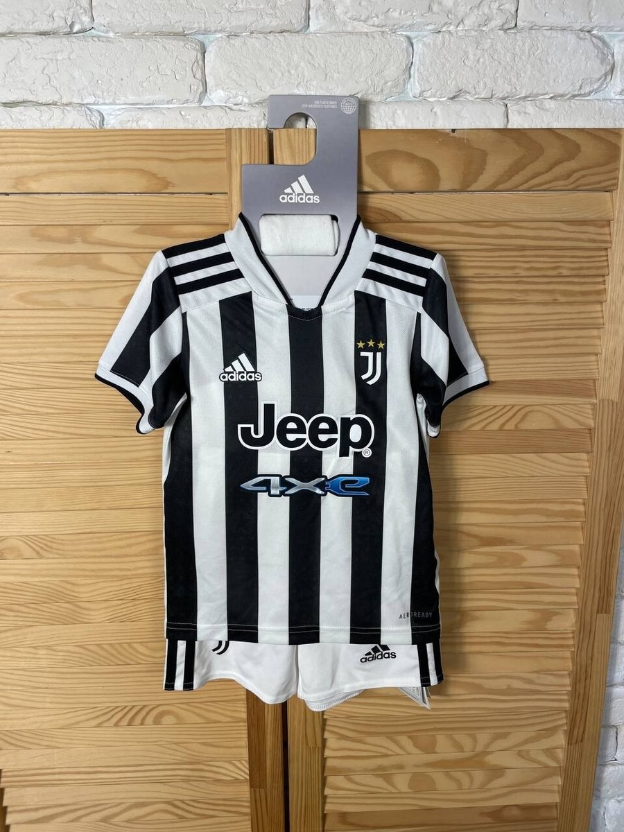JUVENTUS HOME FOOTBALL KIT JERSEY SHORTS 2021 22 ADIDAS KIDS