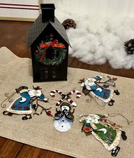 Vintage Metal Christmas Ornaments - RARE - Lot Of 4