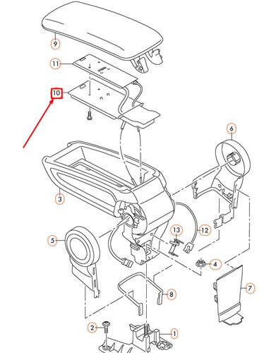 Audi A1 8X Armrest Insert 8X0864981 - Picture 9 of 10