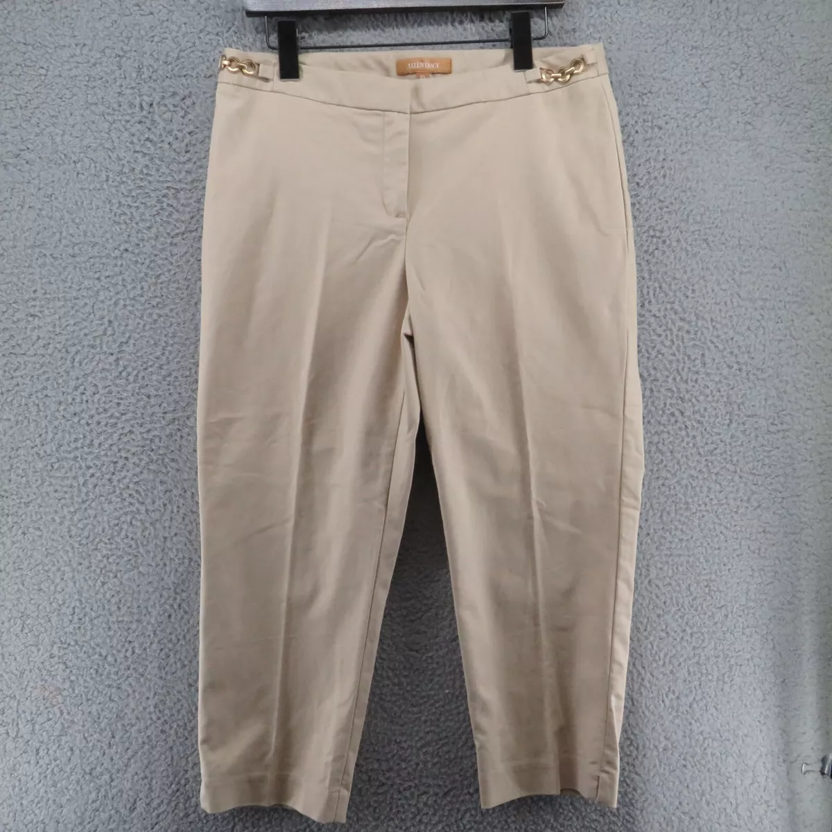 ELLEN TRACY Women's CAPRI Pants Size 10 TAN