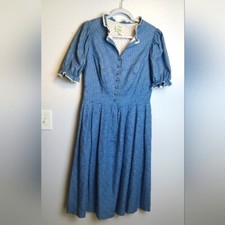 Vintage Authentic German Cotton Calico Print Dirndl Dress 44 EU 12 US
