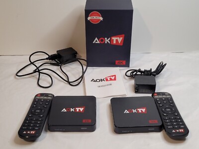 Pair of AOK TV 4k box android 16G eMMC 1G DDR3 with remotes